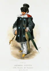 The actor Antonio Petito in stage costume in the parody The Troubadour