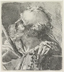 Head of a Saint with Rosary