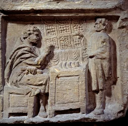 A Bakery. A Client Buys Bread from a Baker