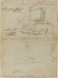Studies of Lago Maggiore and the Entrance to a Palazzo