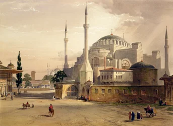 Haghia Sophia, plate 17: exterior view of the mosque, engraved by Louis Haghe