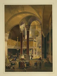 The imperial gallery in the Ayasofya Mosque, formerly the Church of Hagia Sophia