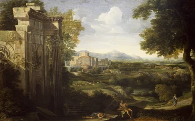 Italian landscape with ruins
