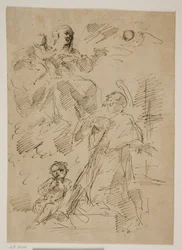 Madonna and Child in the Clouds, with St John of Nepomuk Below