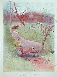 The Hare and the Tortoise, illustration from the Fables by Jean de la Fontaine (1621-95) early 20th century