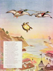 The Tortoise and The Two Ducks, from Fables by Jean de La Fontaine