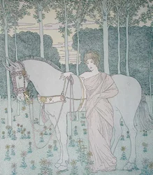 Nausicaa, illustration from Book 6 of the Odyssey, translated by Lecomte de l