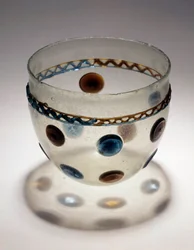 Gaulish Art: Glass Cup with Colored Tablets