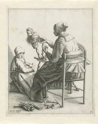 A Woman at a Spinning Wheel