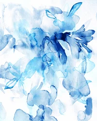 Blue Watercolor Blooms