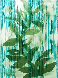 Botanical Teal Stripes
