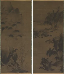 Bamboo in Rain; Bamboo in Wind