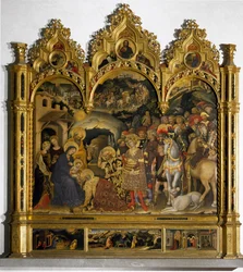 Altarpiece of the Adoration of the Magi (Pala Strozzi). Painting by Gentile da Fabriano (Gentile di Niccolò)