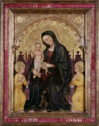 Enthroned Madonna and Child with Two Angels