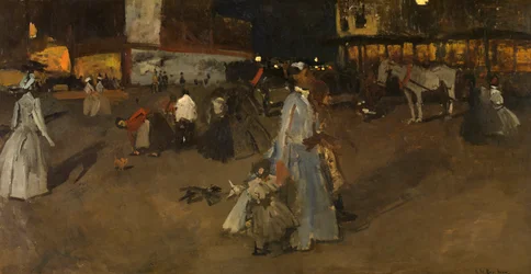 An Evening on the Dam of Amsterdam