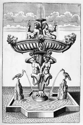 Ornamental fountain design, 1664