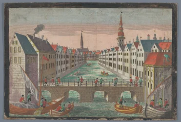 View of the Nikolaifleet Opposite the St. Nicholas Church in Hamburg