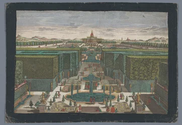 View of an Avenue on the Left Side of a Garden