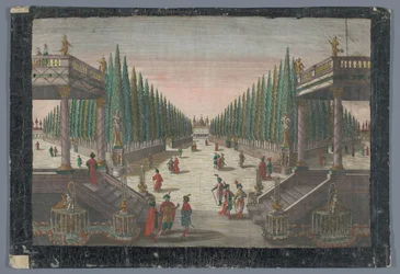 View of an Avenue in a Cypress Garden in Constantinople. Walk in the Cypress Garden