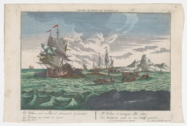 View of Whales Being Rowed to the Ships
