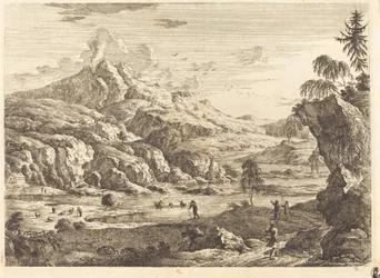 Mountainous Riverscape with Figures