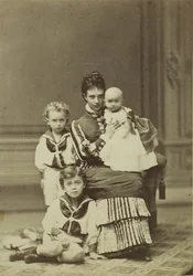 Grand Duchess Maria Fyodorovna with children, Nicholas Alexandrovich, George