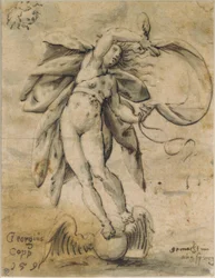 Fortuna with Sail on a Winged Sphere
