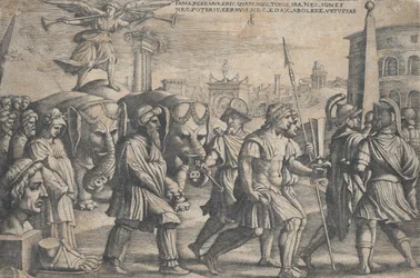 The Triumph of Fame on Chastity, from The Triumphs of Petrarch
