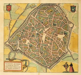 Map of Valenciennes from Civitates Orbis Terrarum by Georg Braun