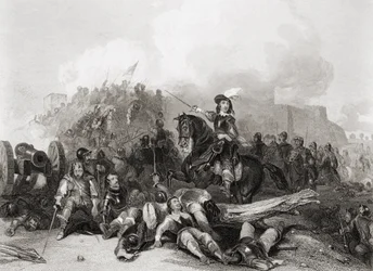 The Storming of Bristol, 26th July 1643, engraved by J.C. Varrall