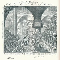 Engraved ticket for the Coronation ceremony of George III in Westminster Abbey 1761 1906