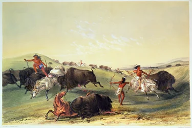 Buffalo Hunt, plate 7 from Catlin