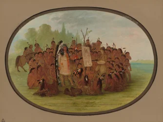 Catlin Painting the Portrait of Mah-to-toh-pa - Mandan