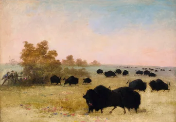 Catlin and Party Stalking Buffalo, Upper Missouri, 1846-1848