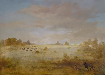 Elk Grazing on an Autumn Prairie
