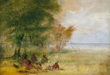 Sioux Indian Council, Chiefs in Profound Deliberation, 1832-1837