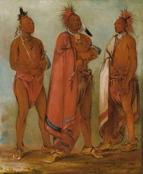 Wa-másh-ee-sheek, He Who Takes Away; Wa-chésh-uk, War; Mink-chésk, Three Distinguished Young Men