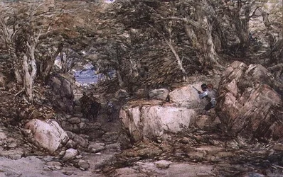 Forest Glen with Travellers Approaching an Ambuscade