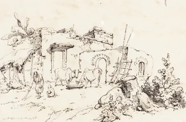 A Village Scene in India (verso)
