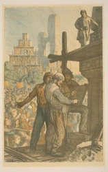Construction Workers in a Crowd
