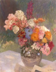 Flowers in a Lustre Vase