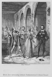 Queen Jane interposing between Northumberland and Simon Renard