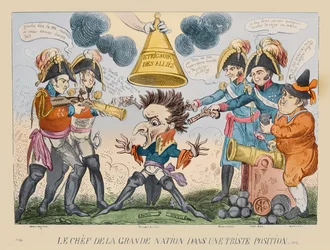 The Head of the Great Nation in a Queer Situation, 1813