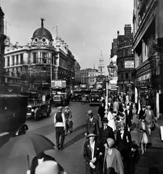 The Strand with the Gaiety Theatre to the left and St Clement Danes, Westminster, London