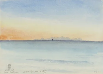 Corsica from San Remo at Sunrise, 7:30 am 26th November 1877