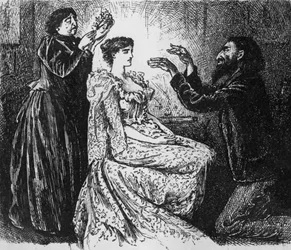 Hypnotism of Trilby by Svengali, Illustration from 