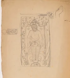 Study [Figure seated in an arch]