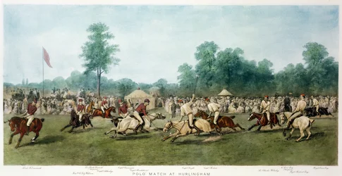 Polo Match at Hurlingham Between the Horse Guards (Blue) and the Monmouthshire Team, 7th July 1877
