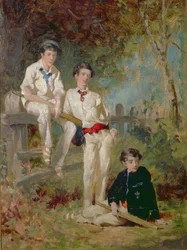 Three Young Cricketers, c.1883