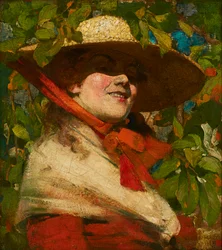 Girl with Straw Hat